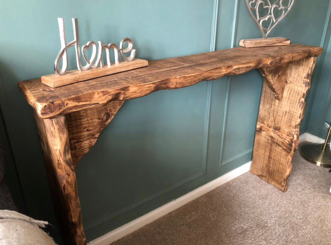 Solid Wood Farmhouse Console Table | 26cm Deep | The Waves Collection