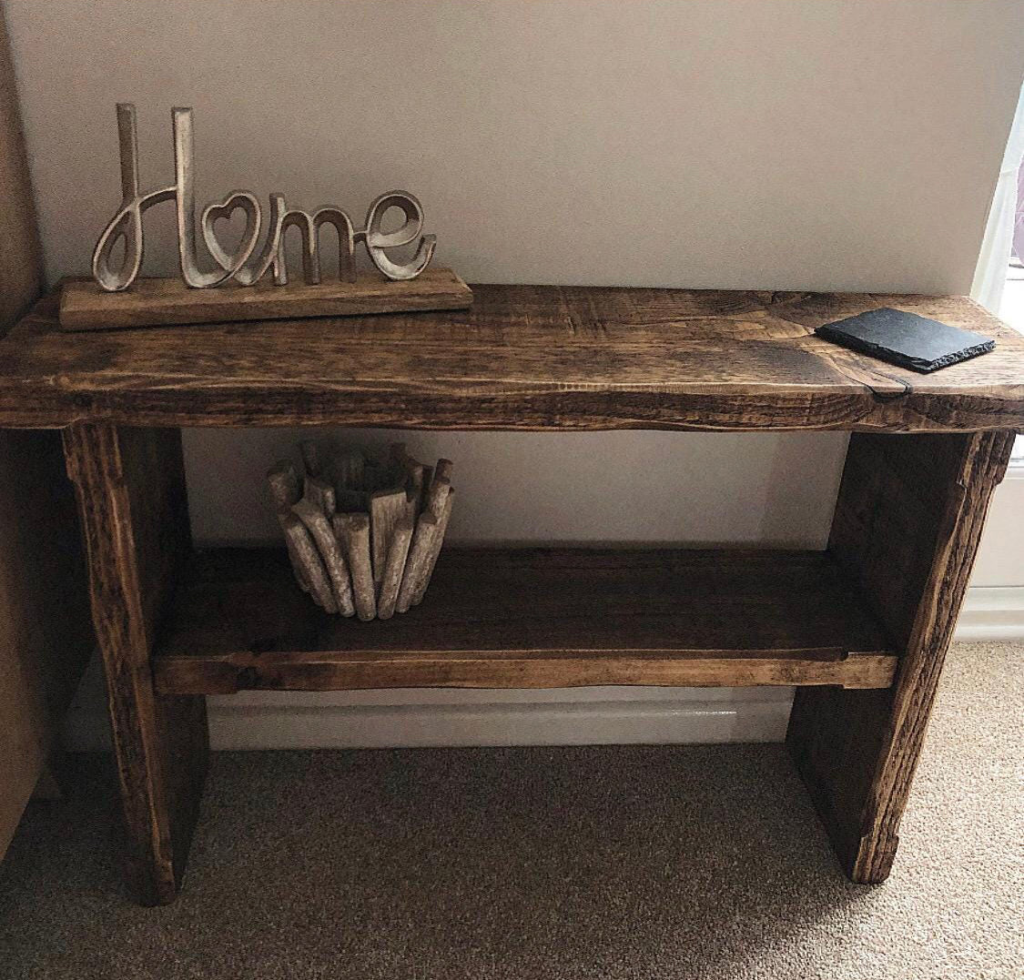 Rustic Side Table | Chamfered Wdge