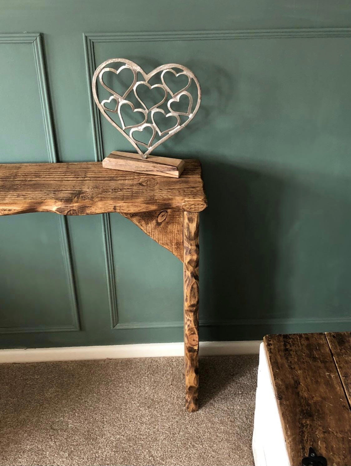 Solid Wood Farmhouse Console Table | 26cm Deep | The Waves Collection