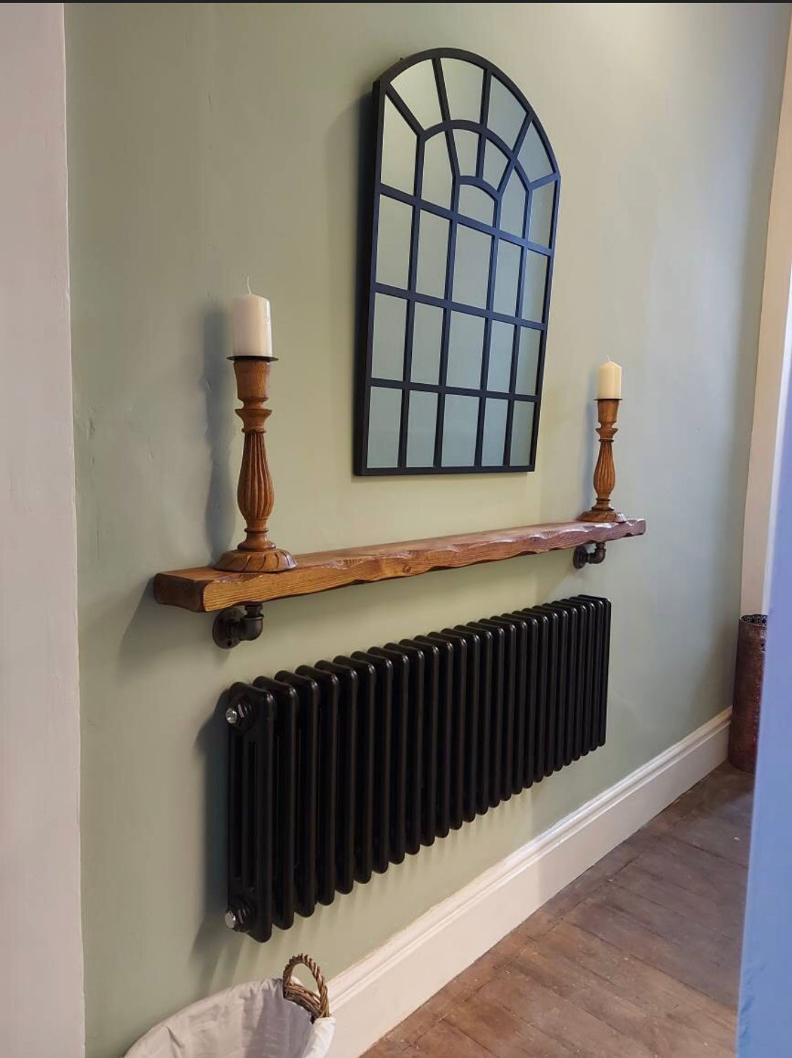 Rustic Wooden Shelf| Solid Wood Shelf | Wood Shelves with Brackets | Radiator Cover