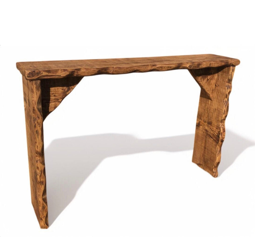 Solid Wood Farmhouse Console Table | 26cm Deep | The Waves Collection