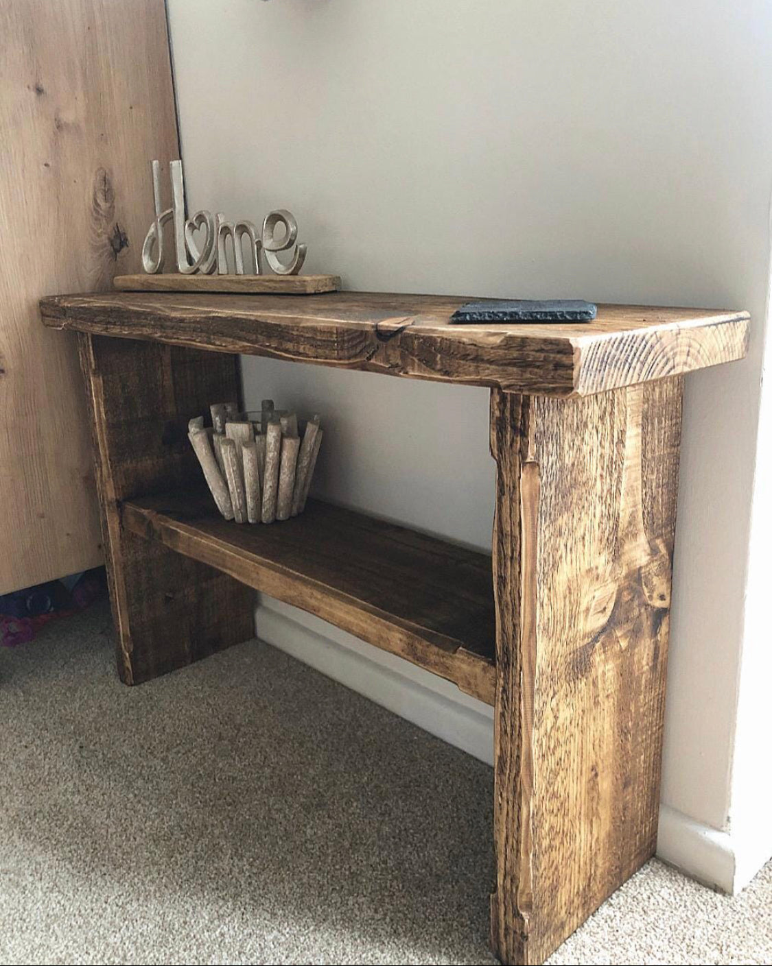 Rustic Side Table | Chamfered Wdge