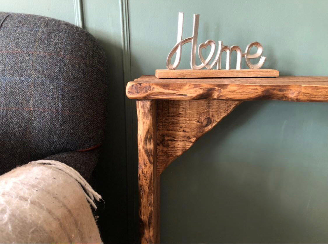 Solid Wood Farmhouse Console Table | 26cm Deep | The Waves Collection