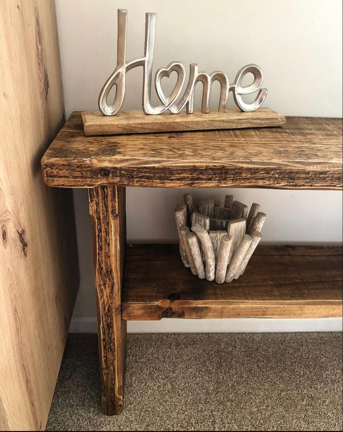 Rustic Side Table | Chamfered Wdge