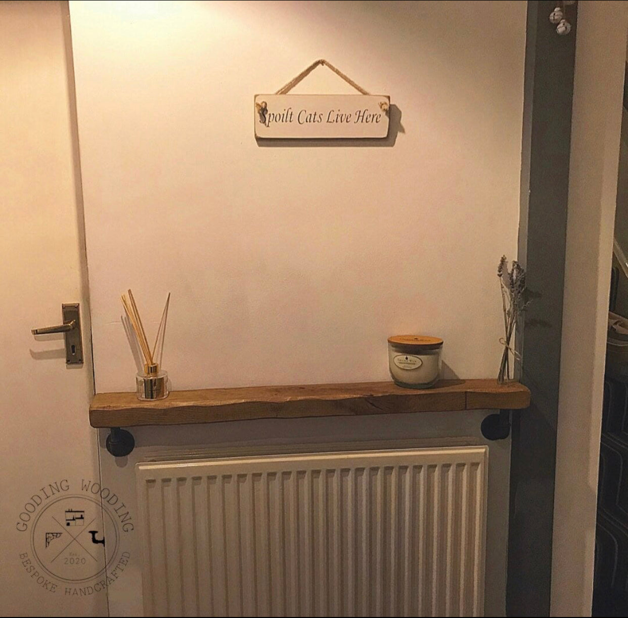 Solid Wood Rustic Radiator Shelf