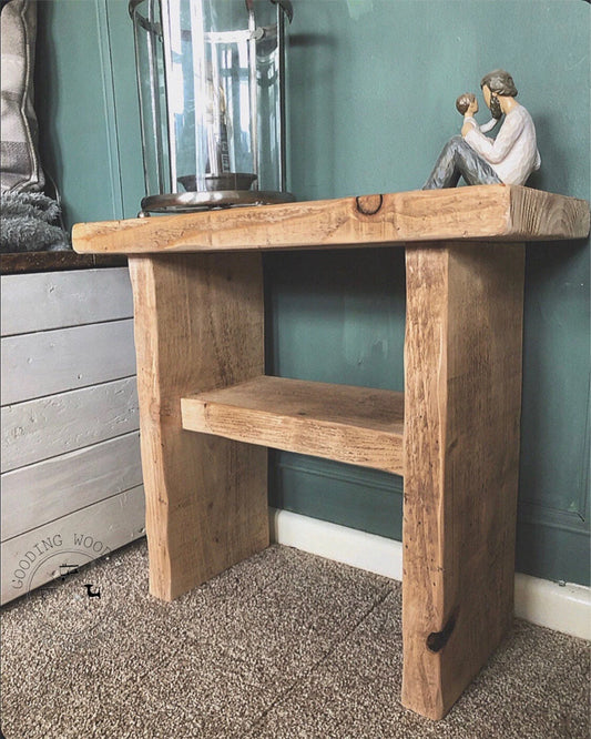 Handcrafted Solid Wood Side Table | Farmhouse Style | Bedside Table