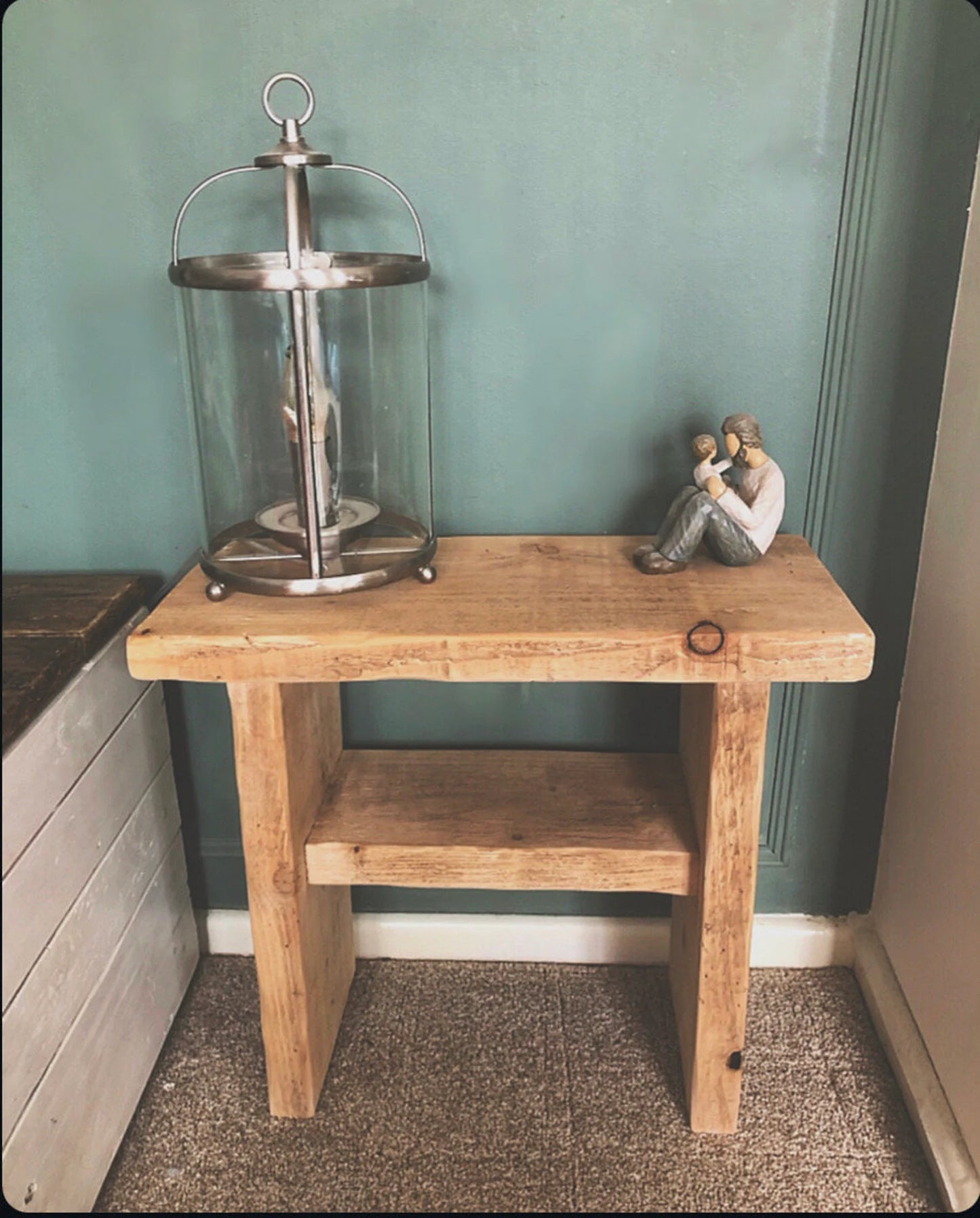 Handcrafted Solid Wood Side Table | Farmhouse Style | Bedside Table