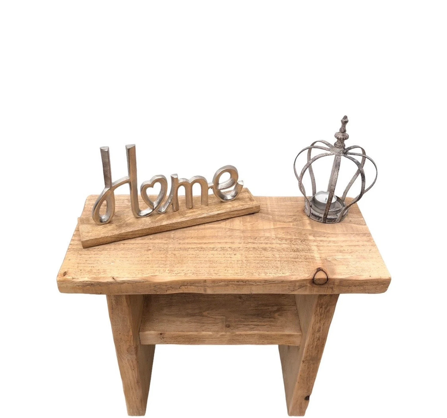 Handcrafted Solid Wood Side Table | Farmhouse Style | Bedside Table