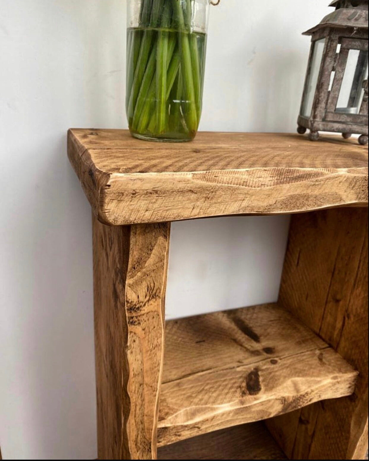 Solid Wood Distressed Side Table