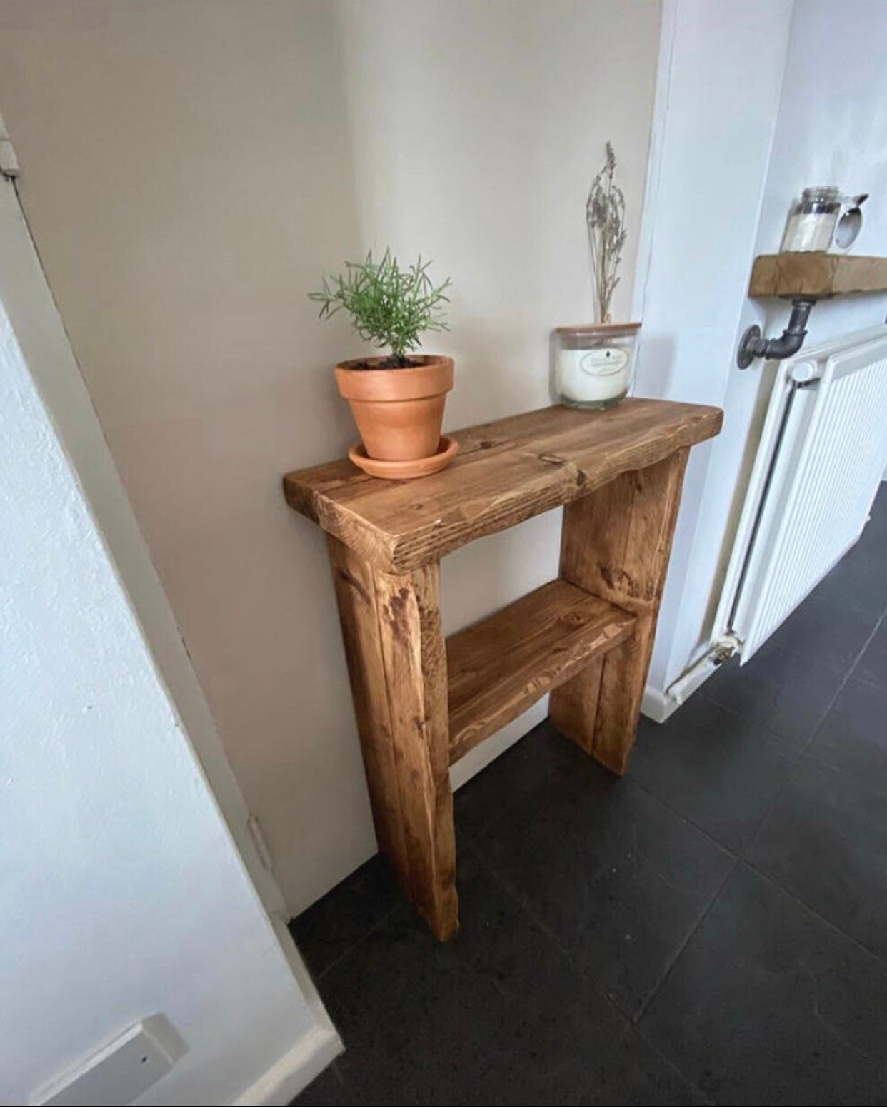 Handcrafted Solid Wood Entryway Table – Rustic Hallway Furniture UK