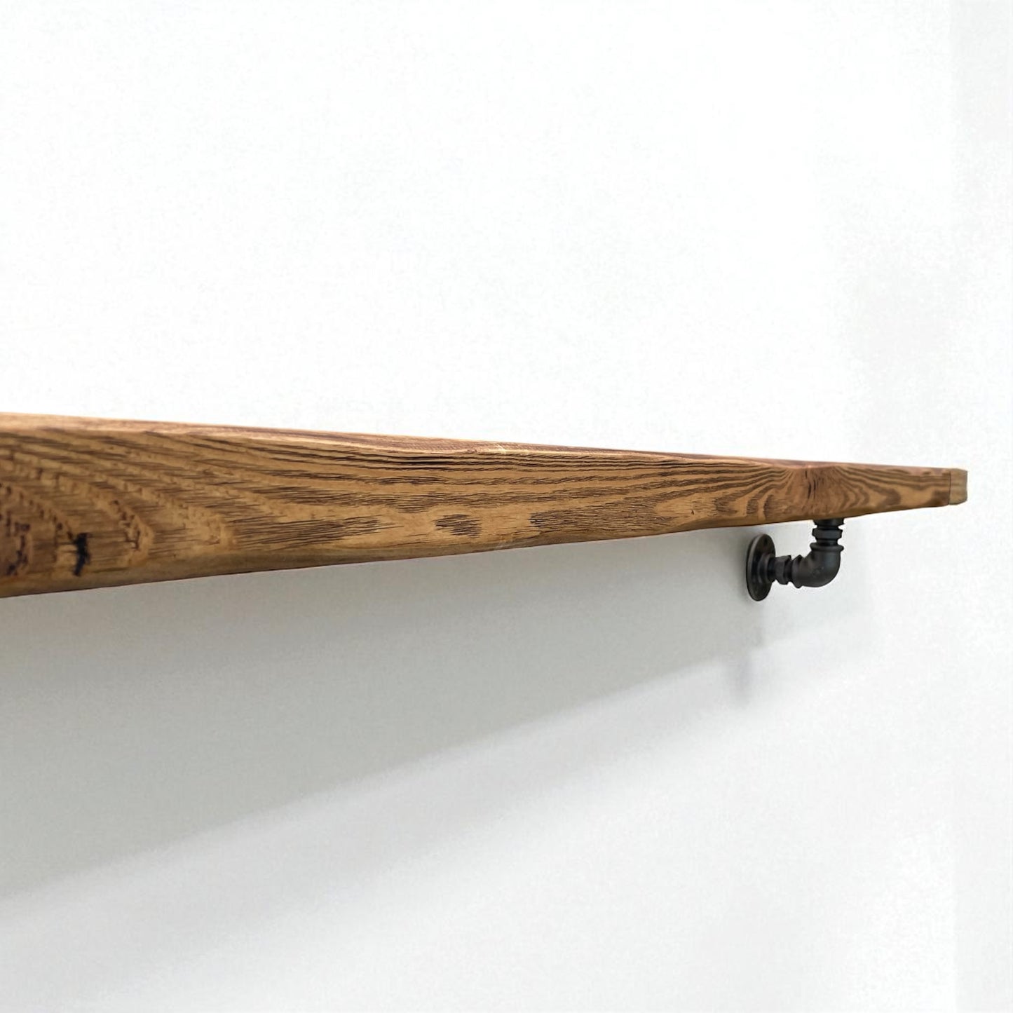Handmade Solid Wood Handrail with Steel Brackets