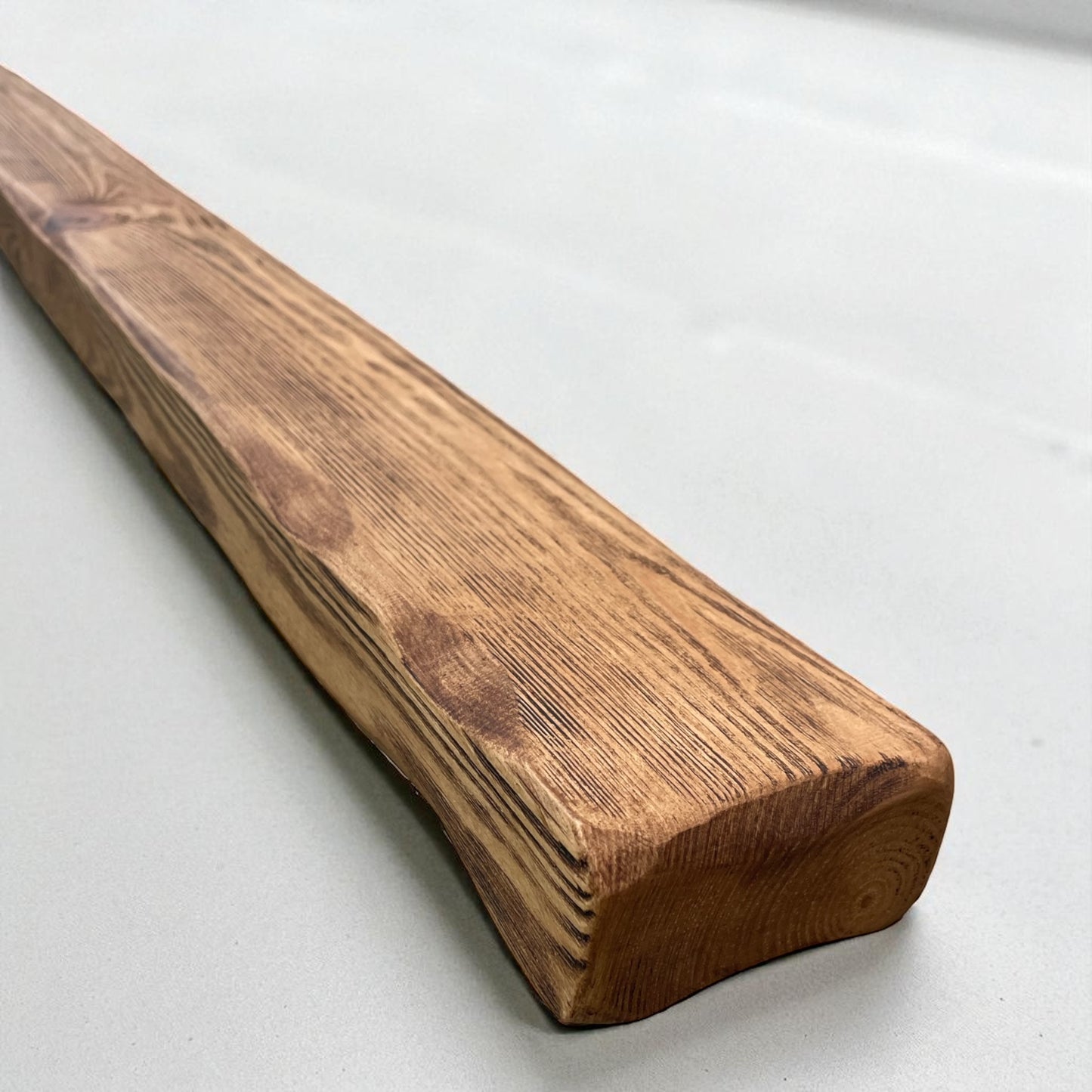 Handmade Solid Wood Handrail with Steel Brackets