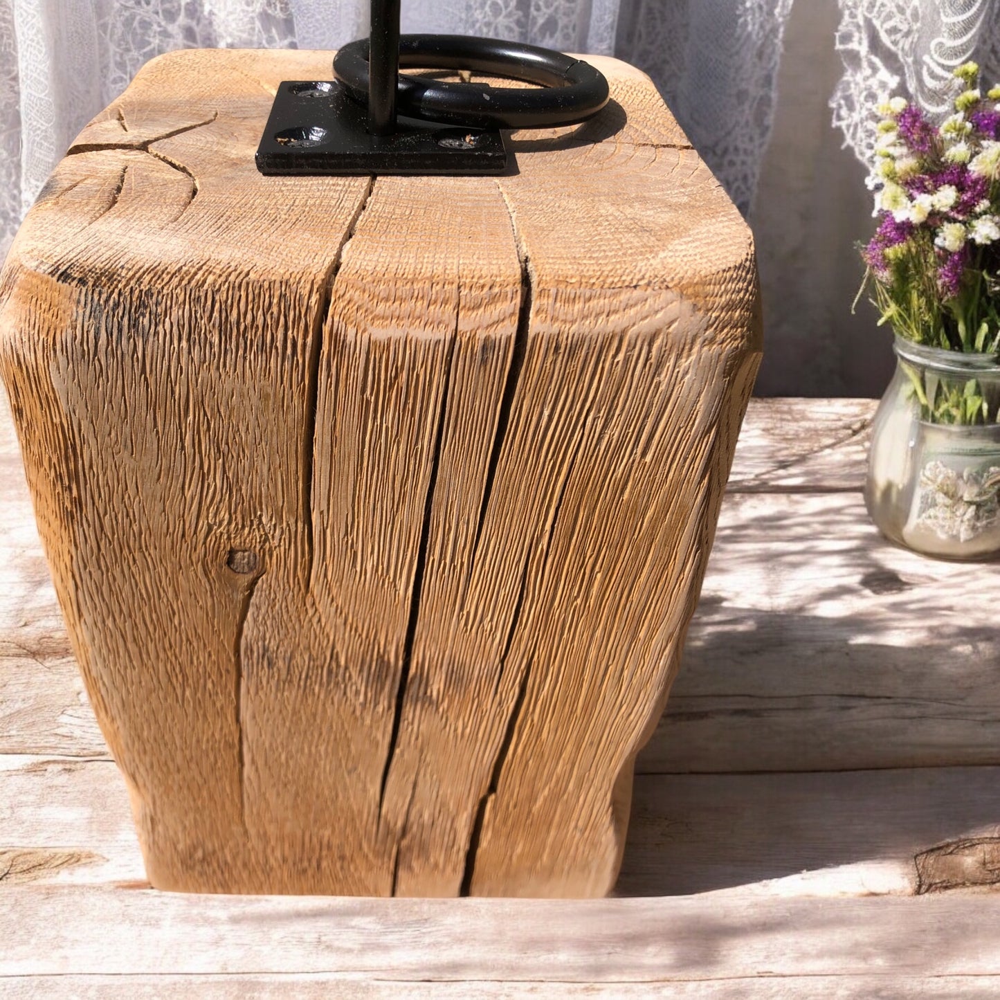 Oak Door Stop | Aged Antique Oak |  Rustic Oak | Handrafted | Chunky Oak Block | Wooden Doorstop