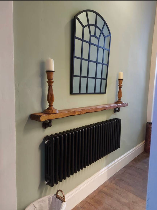 Rustic Wooden Shelf| Solid Wood Shelf | Wood Shelves with Brackets | Radiator Cover