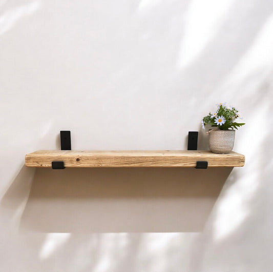 Solid Wood Shelf| Neutral Tone Shelf | Entryway Shelf | Made to Measure Shelving | Free UK Delivery | Brackets and Fixings included | Rustic