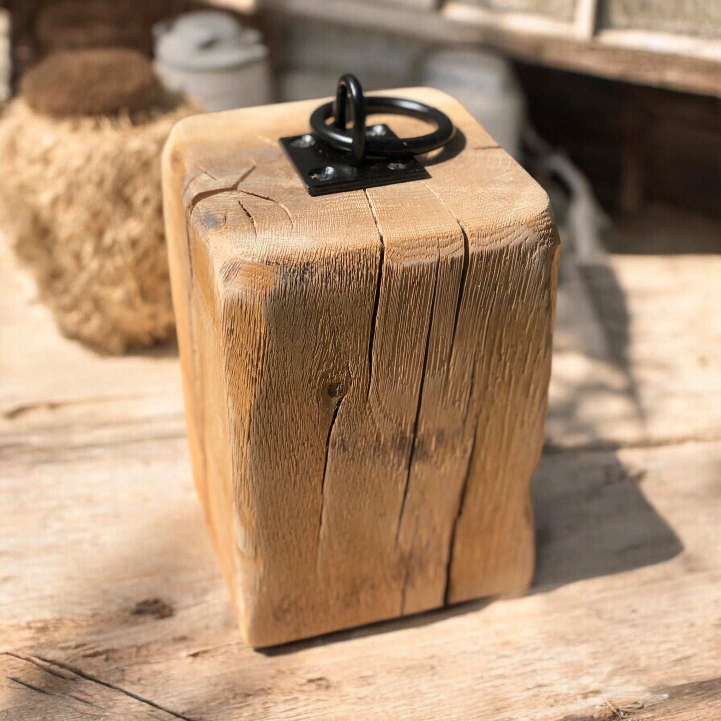 Oak Door Stop | Aged Antique Oak |  Rustic Oak | Handrafted | Chunky Oak Block | Wooden Doorstop