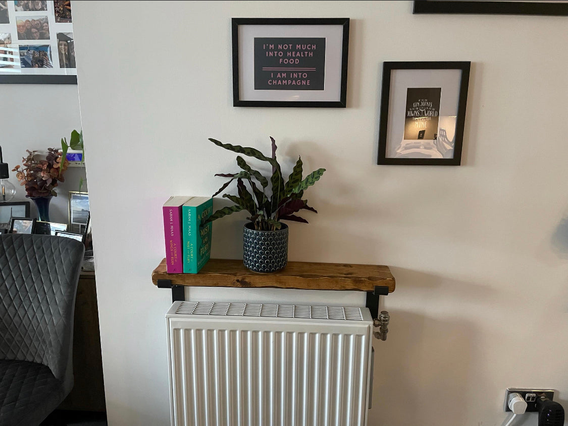 Narrow Radiator Shelf | Wooden Shelf | 12cm Depth | Farmhouse Shelves