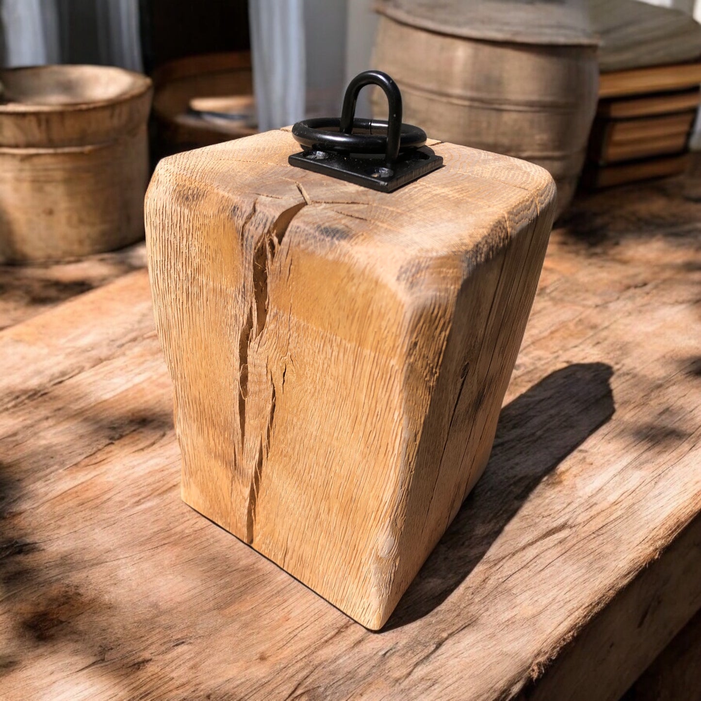 Oak Door Stop | Aged Antique Oak |  Rustic Oak | Handrafted | Chunky Oak Block | Wooden Doorstop