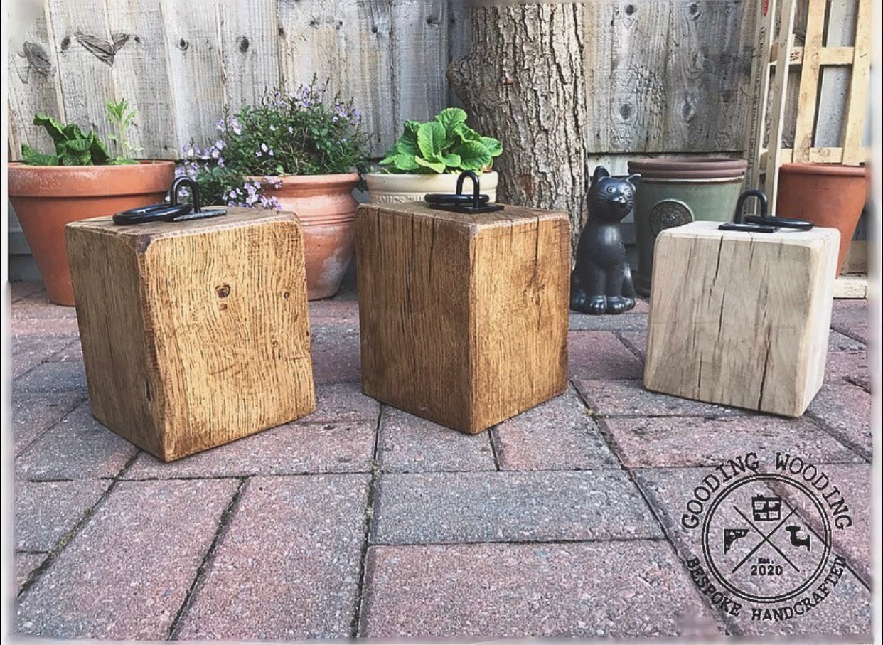 Rustic Solid English Oak Door Stop