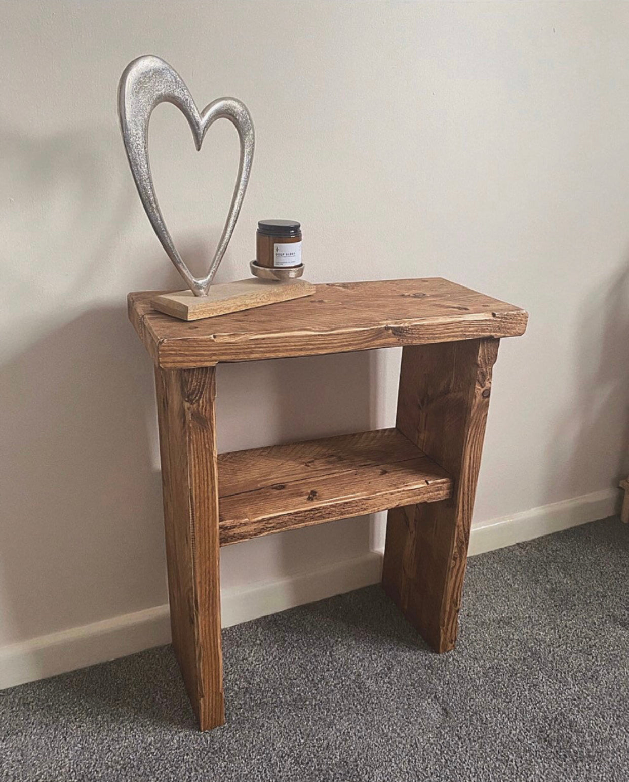 Solid Wood Chamfered Side Table