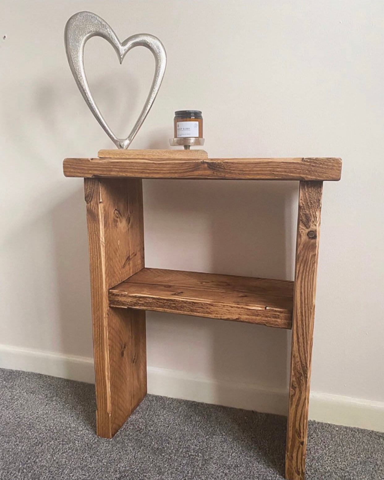 Solid Wood Chamfered Side Table