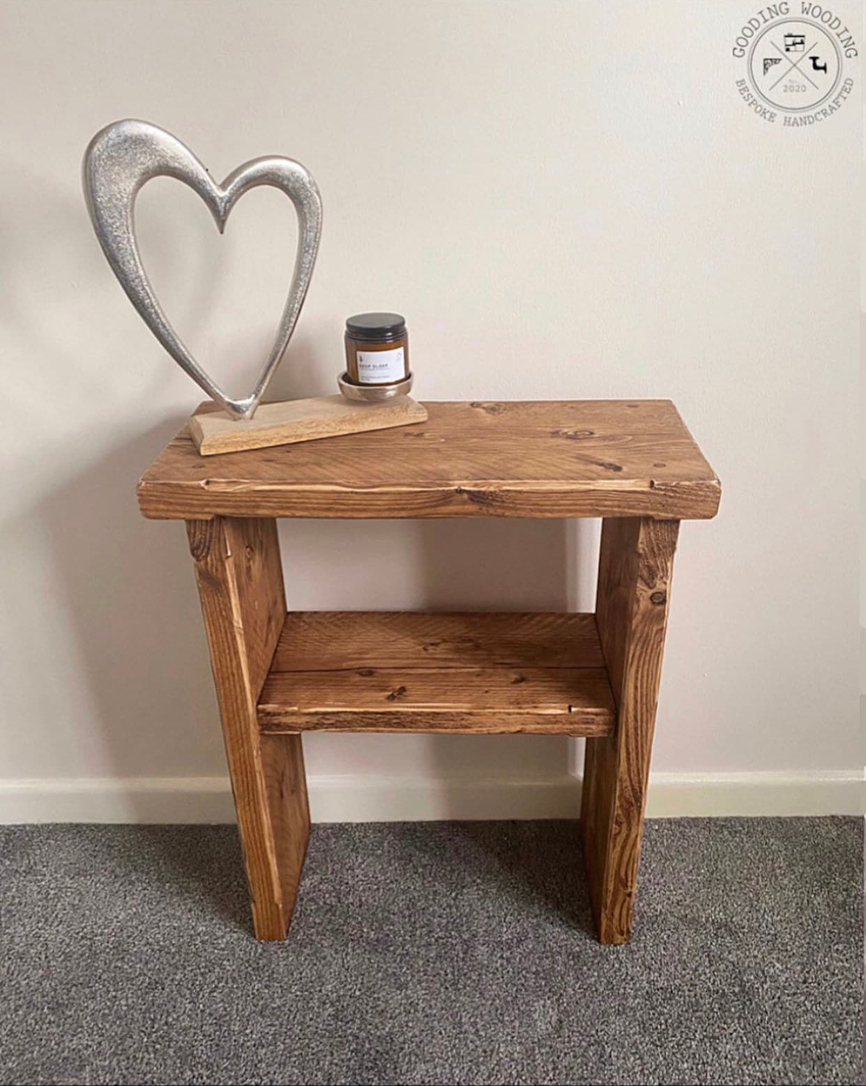 Solid Wood Chamfered Side Table